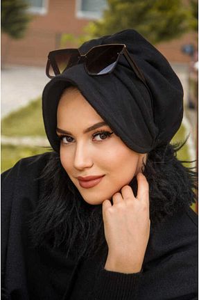 کلاه مشکی زنانه پشمی Aişe Tesettür - کد 774372765