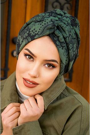 شال خاکی زنانه پنبه پلی استر Aişe Tesettür - کد 815615800