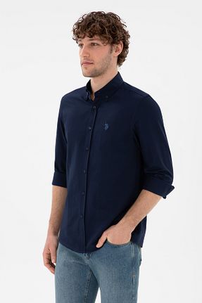 پیراهن سرمه ای مردانه یقه ایستاده U.S. Polo Assn. - کد 904674719