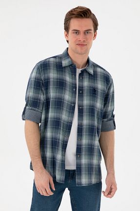 پیراهن سرمه ای مردانه یقه ایستاده U.S. Polo Assn. - کد 904679821