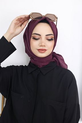 روسری بنفش پنبه ای feronis - کد 904685221