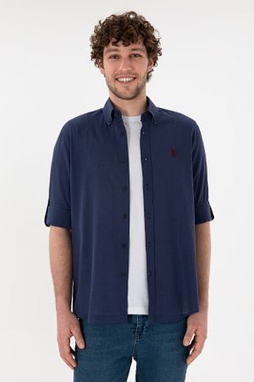پیراهن سرمه ای مردانه یقه ایستاده U.S. Polo Assn. - کد 904674883