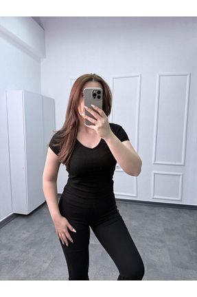 تیشرت مشکی زنانه اسلیم فیت songül özdeş - کد 904679257
