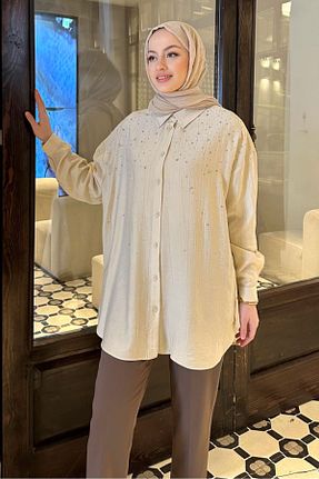 ست بالاتنه و پائین تنه حجاب بژ زنانه رگولار Ovn. - کد 904693517