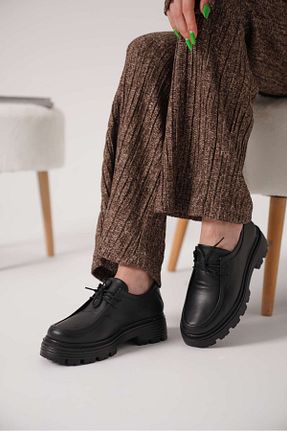 کفش لوفر مشکی زنانه چرم خالص öz se shoes - کد 802480767