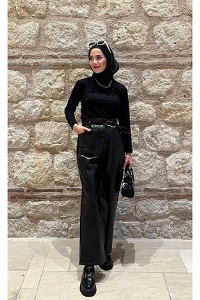 شلوار حجاب مشکی فاق بلند LAFS.CO - کد 904710632