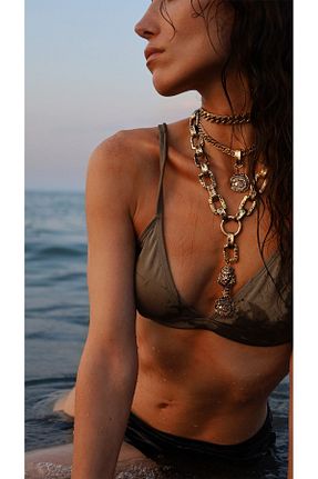 گردنبند جواهر طلائی زنانه برنجی Bayemeyc - کد 102315664