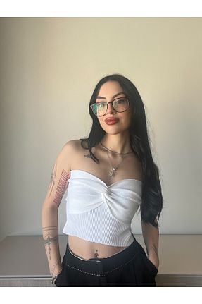 بلوز سفید زنانه ساده anonim - کد 904702100