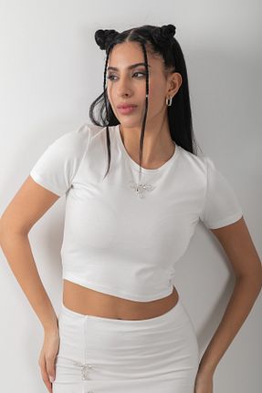ست بالاتنه و پائین تنه سفید زنانه بافت top girl - کد 904704716