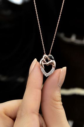 گردنبند نقره صورتی زنانه 925 عیار Papatya Silver - کد 94849150
