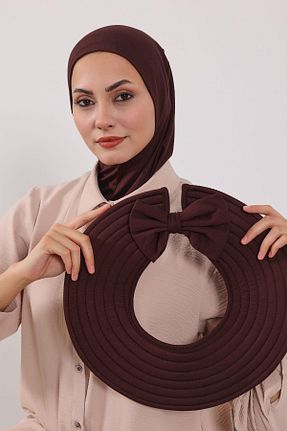 کلاه شنای حجاب قهوه ای زنانه Aisha