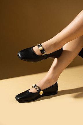 بابت مشکی زنانه چرم لاکی Pembe Potin - کد 904712643