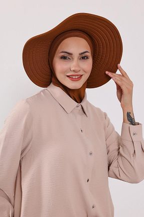 کلاه شنای حجاب نارنجی زنانه Aisha
