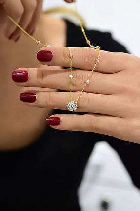 گردنبند نقره طلائی زنانه 925 عیار Papatya Silver - کد 372858132