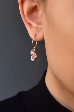 گوشواره نقره سفید زنانه 925 عیار Papatya Silver - کد 269442712