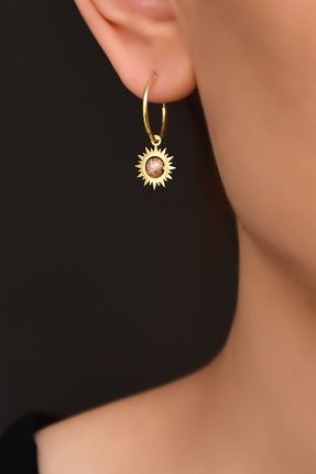 گوشواره نقره طلائی زنانه 925 عیار Papatya Silver - کد 270963209