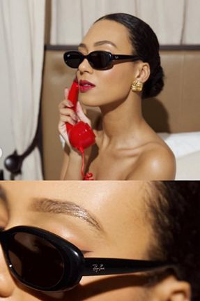 عینک آفتابی مشکی زنانه 53 Ray-Ban - کد 904824211