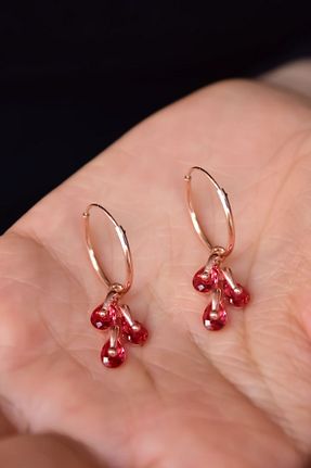 گوشواره نقره بنفش زنانه 925 عیار Papatya Silver - کد 269462273