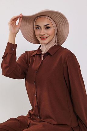 کلاه شنای حجاب قهوه ای زنانه Aisha