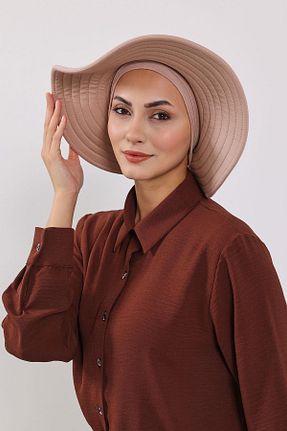 کلاه شنای حجاب قهوه ای زنانه Aisha