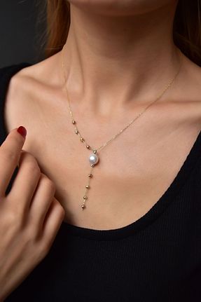 گردنبند نقره طلائی زنانه 925 عیار Papatya Silver - کد 155859875