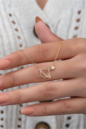 گردنبند نقره طلائی زنانه 925 عیار Papatya Silver - کد 48113910