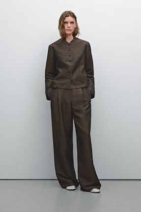 کت قهوه ای زنانه Comfort Massimo Dutti - کد 904919013