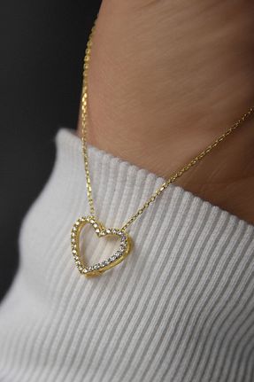 گردنبند نقره طلائی زنانه 925 عیار Papatya Silver - کد 77679076