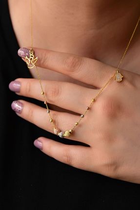 گردنبند نقره طلائی زنانه 925 عیار Papatya Silver - کد 114162673