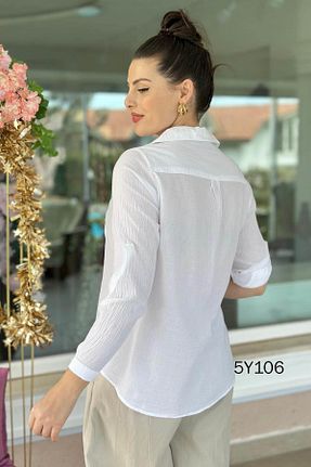 پیراهن سفید زنانه رگولار İnce Topuk - کد 904916443