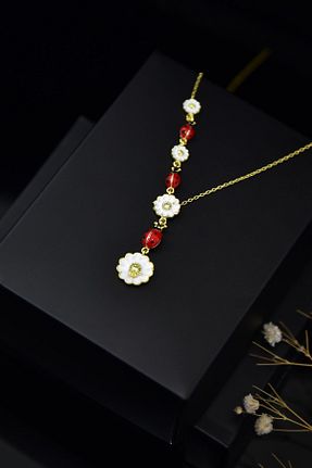 گردنبند نقره طلائی زنانه 925 عیار Papatya Silver - کد 204483433