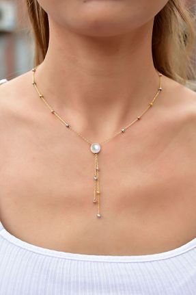 گردنبند نقره طلائی زنانه 925 عیار Papatya Silver - کد 155163843