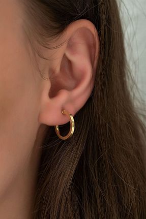 گوشواره نقره طلائی زنانه 925 عیار Papatya Silver - کد 43895447