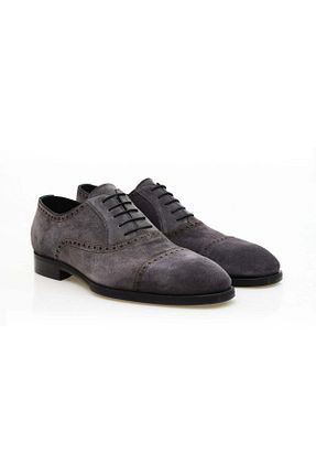 کفش کلاسیک طوسی مردانه چرم خالص Butik - کد 904823162