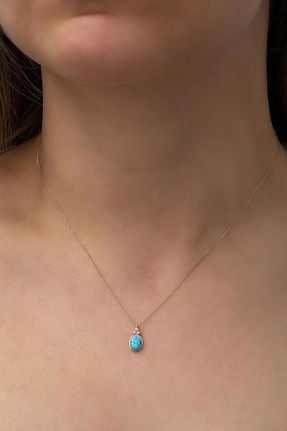 گردنبند نقره طلائی زنانه 925 عیار Papatya Silver - کد 43883247