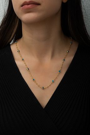 گردنبند نقره طلائی زنانه 925 عیار Papatya Silver - کد 36992200