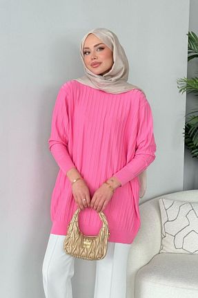 تونیک حجاب صورتی زنانه رگولار HAZA MODA - کد 810371136