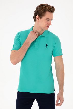 پولوشرت فیروزه ای مردانه پنبه ای U.S. Polo Assn. - کد 904829059