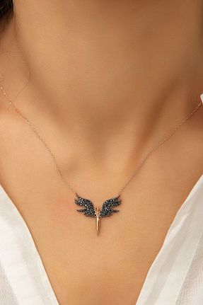 گردنبند نقره مشکی زنانه 925 عیار Papatya Silver - کد 31123868