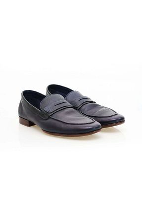 کفش کلاسیک سرمه ای مردانه چرم خالص Butik - کد 904821277