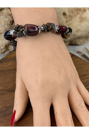دستبند جواهر قهوه ای زنانه سنگ طبیعی SEDEF TAKI - کد 904828244