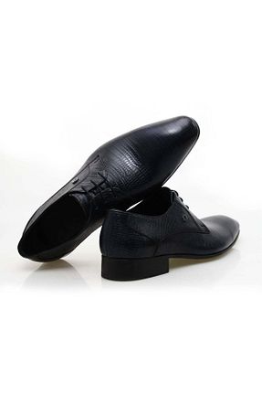 کفش کلاسیک سرمه ای مردانه چرم خالص Butik - کد 904824341