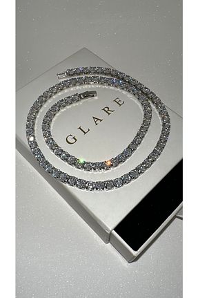 گردنبند استیل ( فولاد ) طوسی زنانه استیل ضد زنگ GLARE JEWELRY - کد 904829900