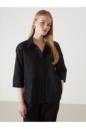پیراهن مشکی زنانه اورسایز LC Waikiki - کد 904833025