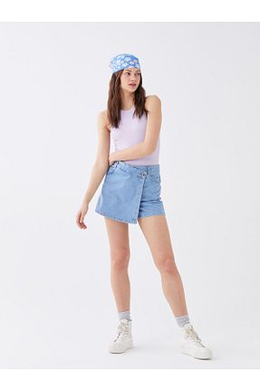 شلوارک و برمودا مشکی زنانه مخلوط ویسکون LC Waikiki - کد 904831098
