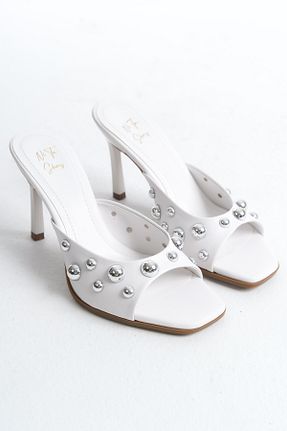 دمپائی سفید زنانه چرم مصنوعی NITU Shoes - کد 904832539