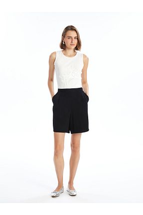 شلوارک و برمودا مشکی زنانه Gabardin LC Waikiki - کد 904833267
