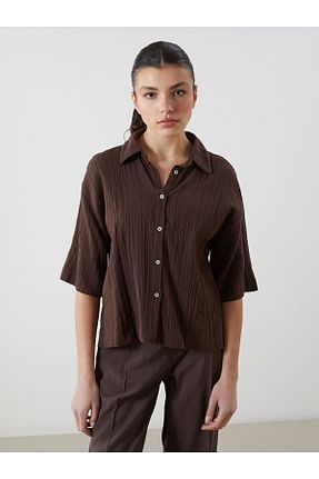 پیراهن قهوه ای زنانه رگولار LC Waikiki - کد 924665506