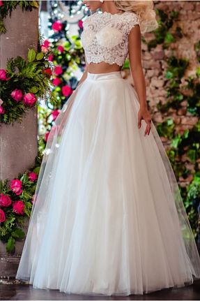 دامن سفید زنانه پلی استر NSMLİFE - کد 904849700