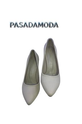 کفش پاشنه بلند کلاسیک نباتی زنانه چرم مصنوعی PASADAMODA - کد 905064518